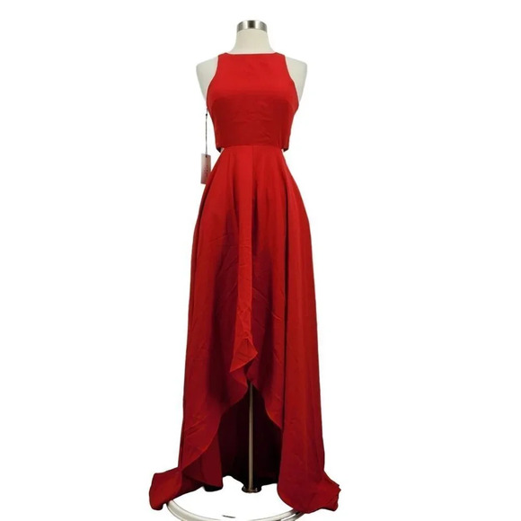 Ali & Jay Bohemian Rhapsody Maxi Dress in Red Cut Out Side Back Size XS NWT - Picture 2 of 12